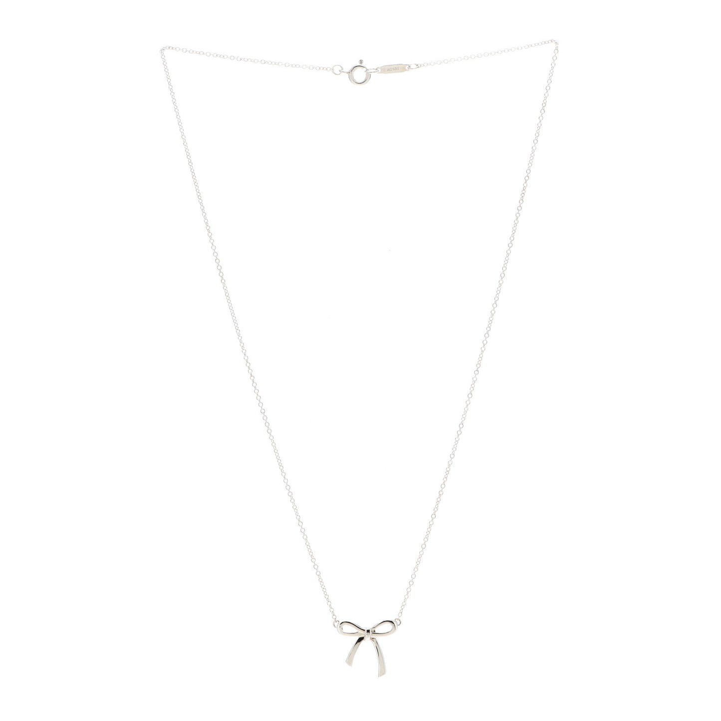 Sterling Silver Small Bow Pendant Necklace