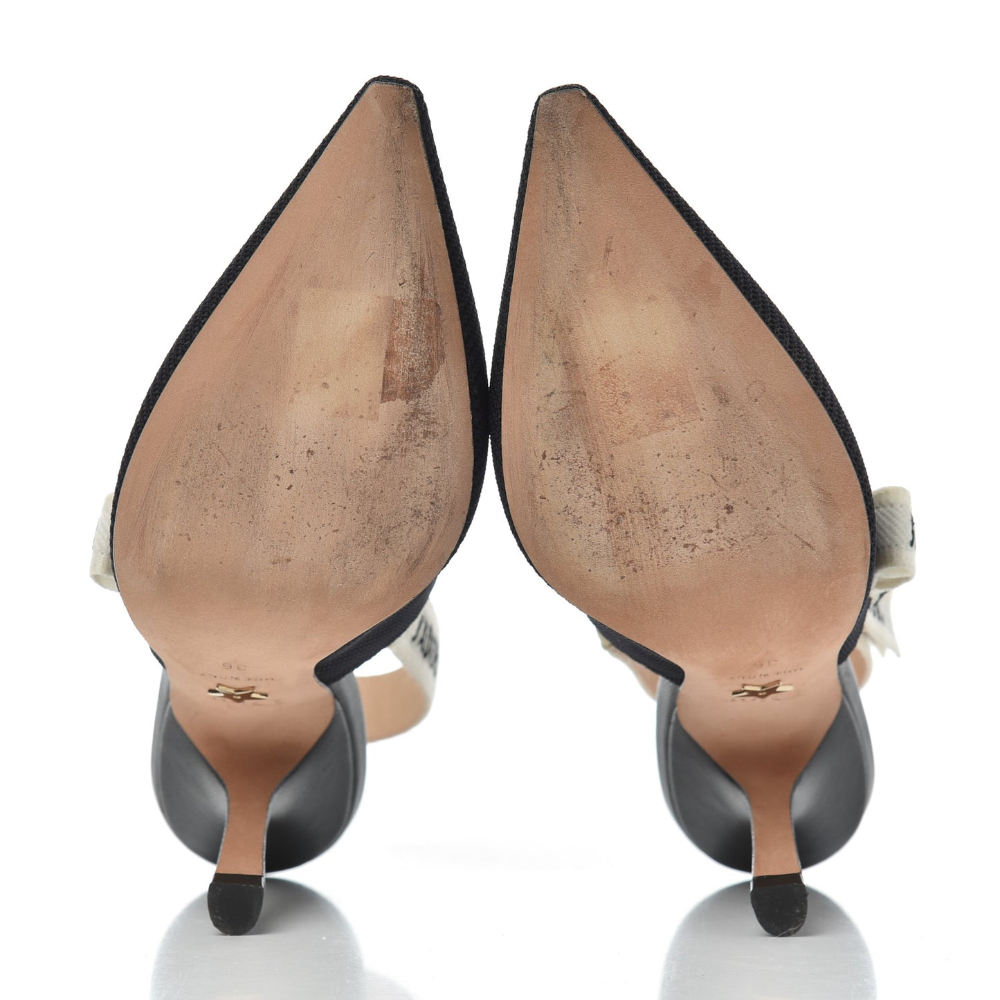 Technical Canvas Ribbon J'Adior Slingback 100mm Pumps 36 Black
