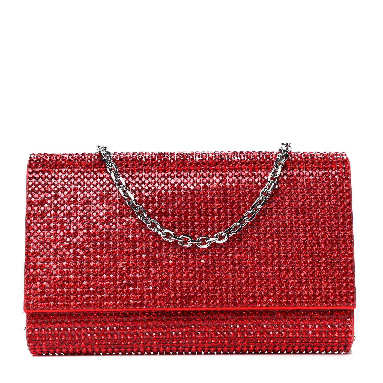 Judith Leiber Swarovski Crystal Fizzy Clutch Red 1 of 4