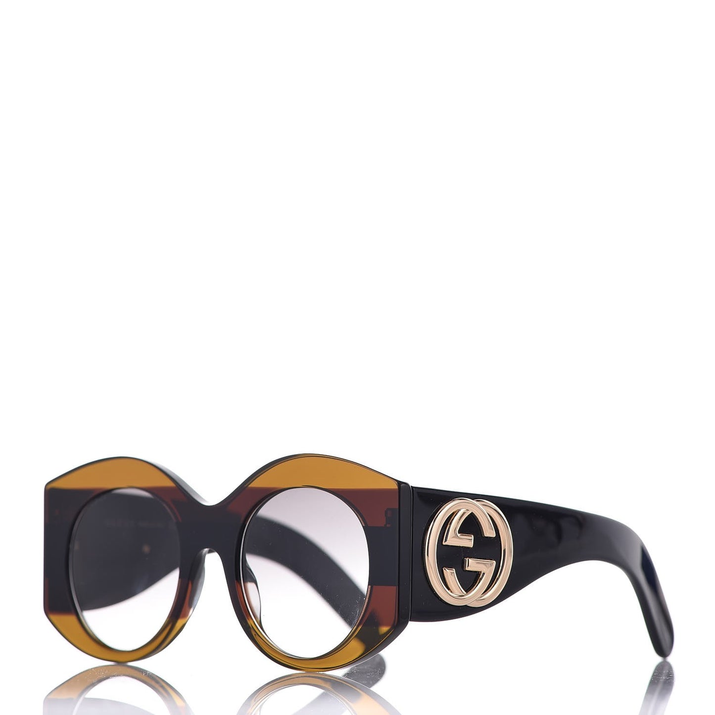 Acetate Round Frame Sunglasses GG 0177S Brown