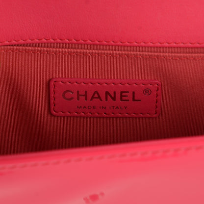 Chanel Patent Calfskin Quilted Small Boy Flap Pink 7 of 9