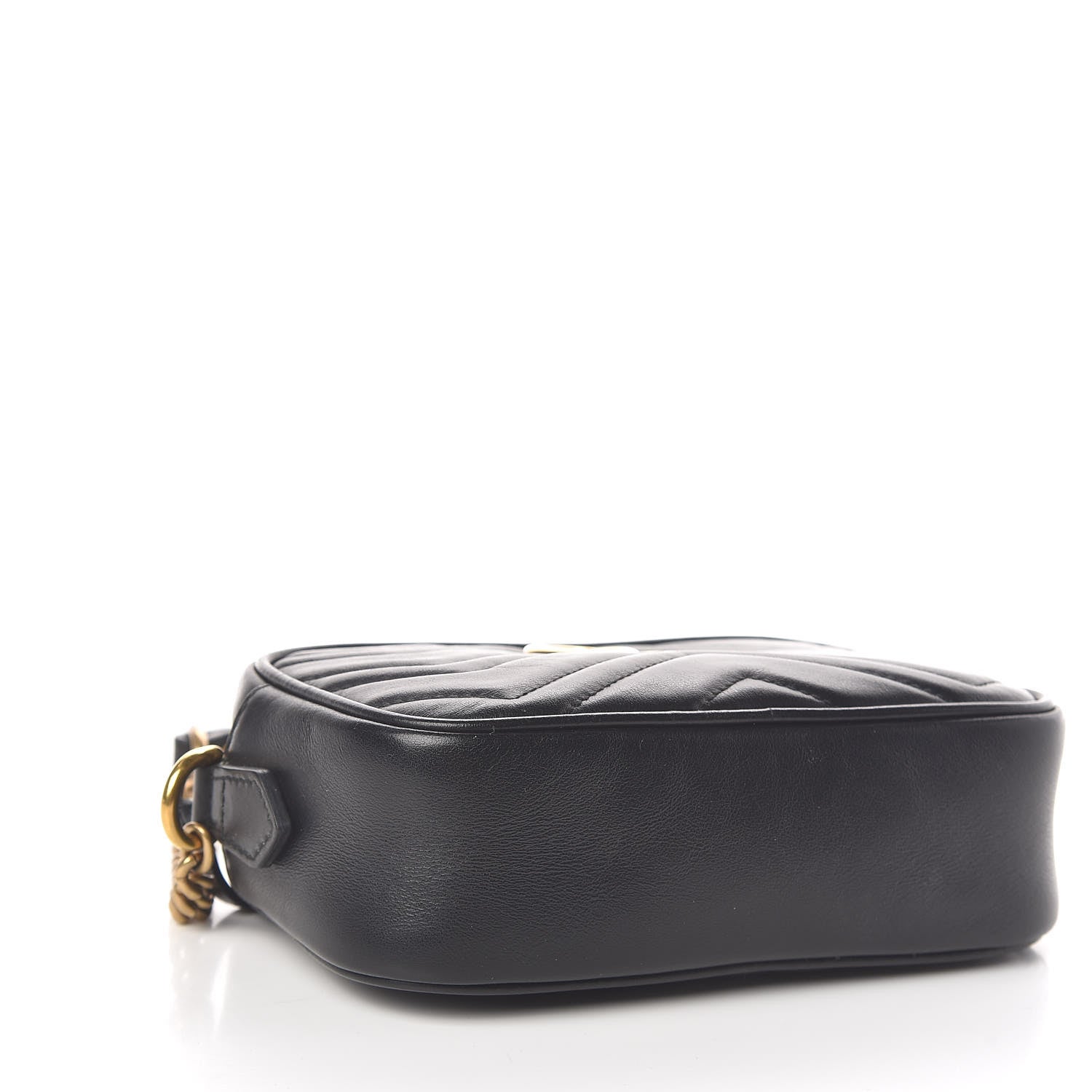 Gucci Calfskin Matelasse Mini GG Marmont Chain Shoulder Bag Black 4 of 10