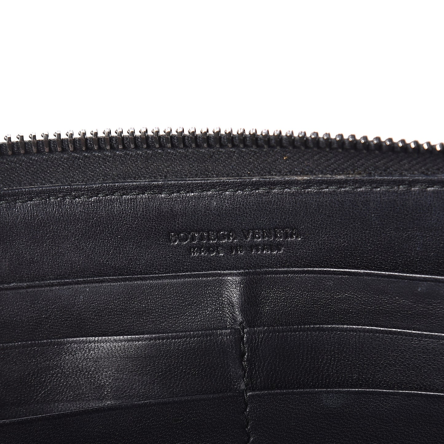 Nappa Ayers Intrecciato Zip Around Wallet Black