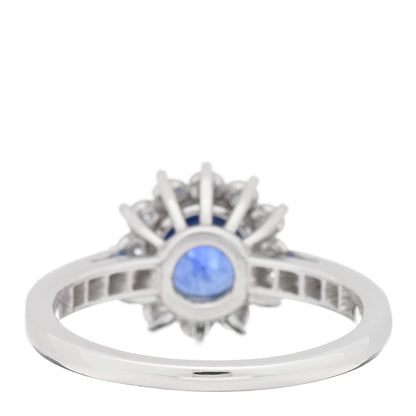 Tiffany Platinum Diamond Blue Sapphire Ring 52 6 3 of 4