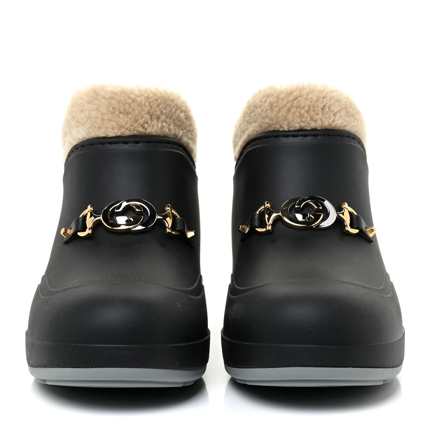 Gucci Rubber Wool Womens Crossy Ankle Boots 36 Black Butterscotch 2 of 10