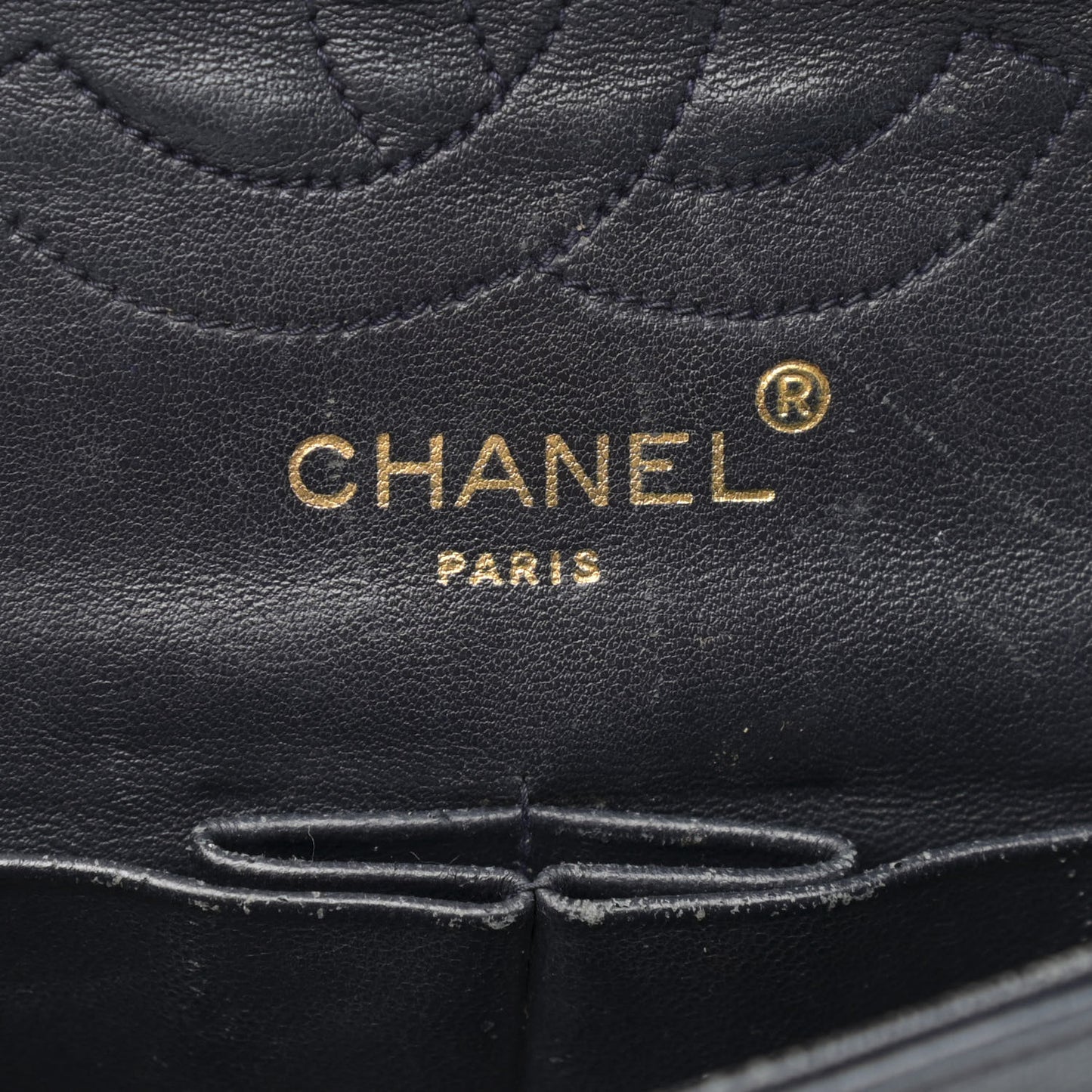 Lambskin Quilted Small Double Flap Navy