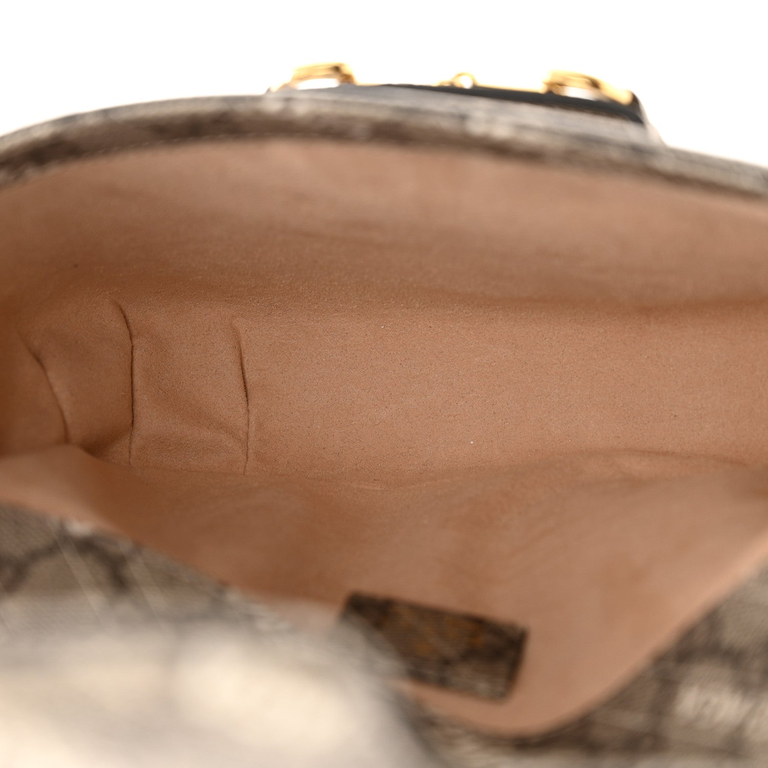 Gucci X BALENCIAGA GG Supreme Monogram Web Logo Print Mini Horsebit 1955 Shoulder Bag Beige Ebony 5 of 11