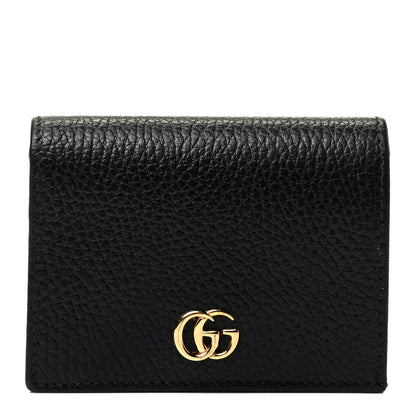 Gucci Pebbled Calfskin GG Marmont Card Case Black 1 of 4