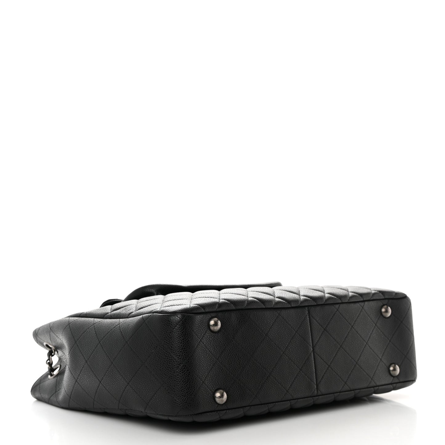 Caviar Quilted Flap Tote Black
