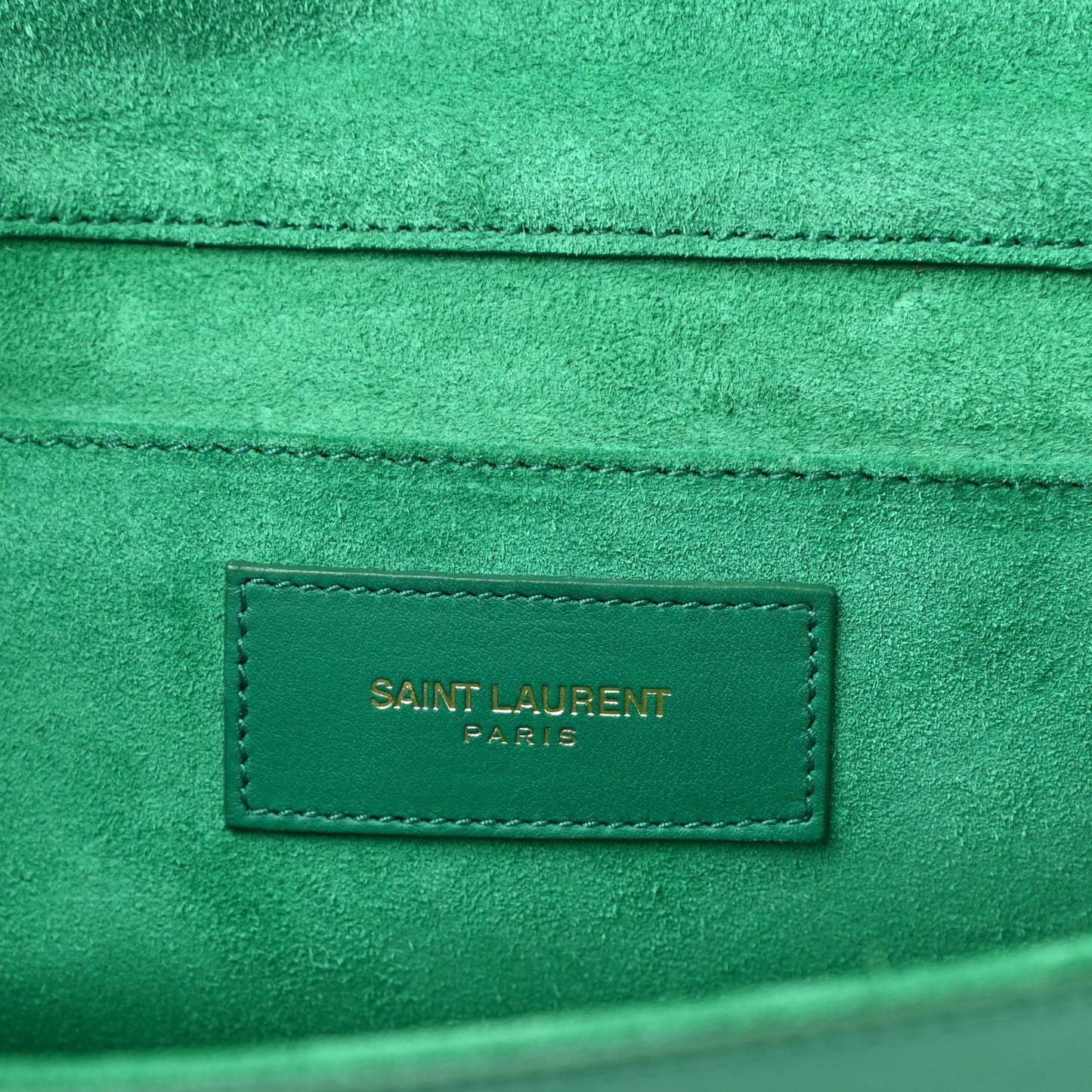 Calfskin Classic Y Ligne Clutch Green