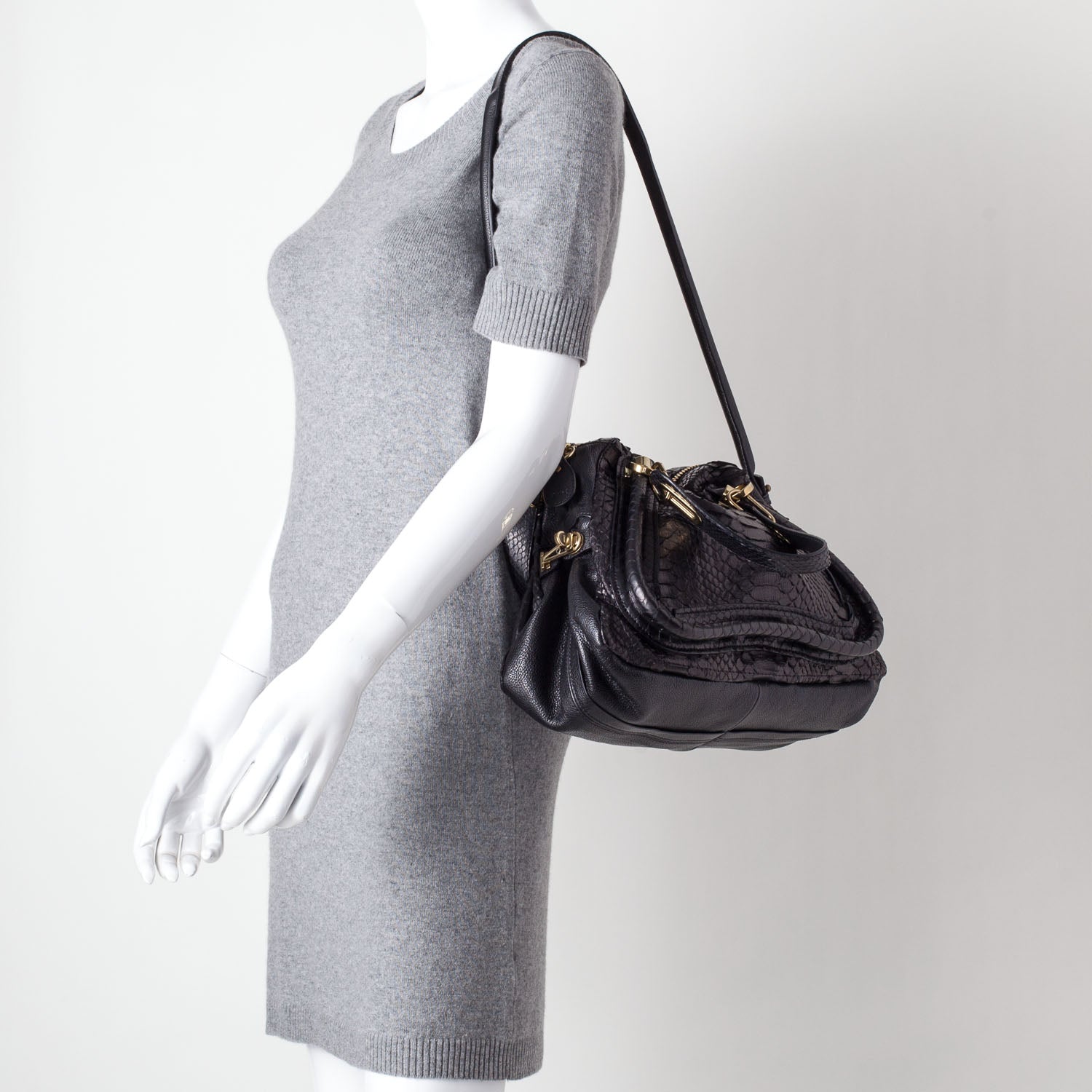 Chloe Python Medium Paraty Black 2 of 10