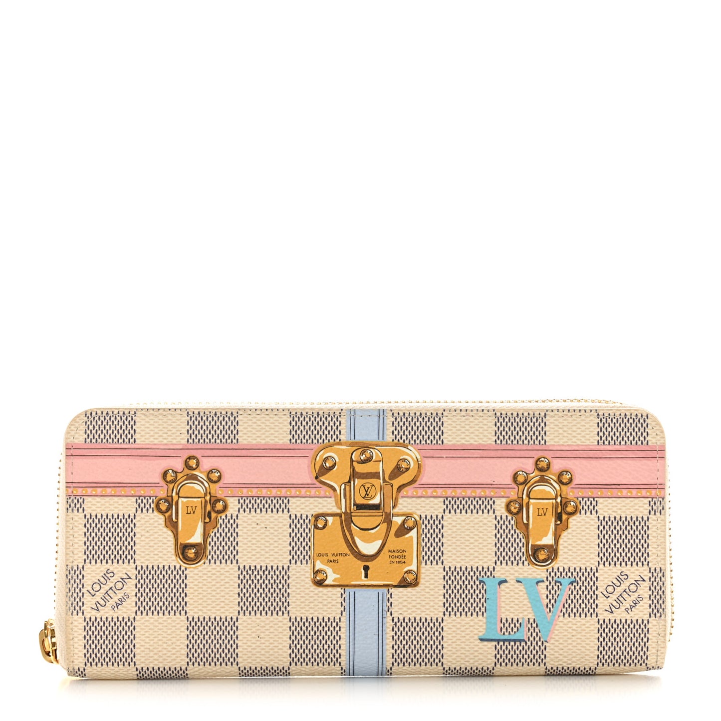 Damier Azur Summer Trunks Clemence Wallet