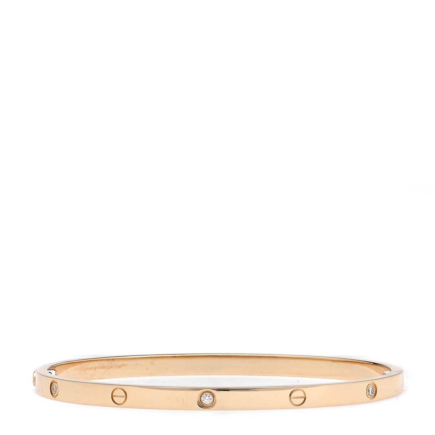 18K Yellow Gold 6 Diamond Small LOVE Bracelet 17