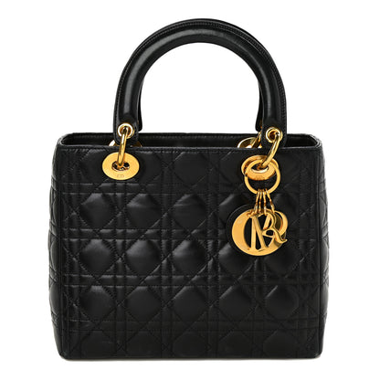 Christian Dior Lambskin Cannage Medium Lady Dior Black 1 of 12