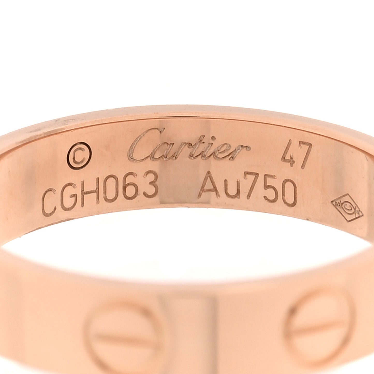 18K Pink Gold 3.5mm LOVE Wedding Band Ring 47 4