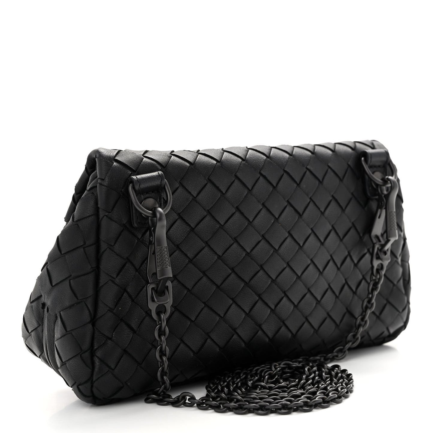 Nappa Intrecciato Mini Chain Messenger Black