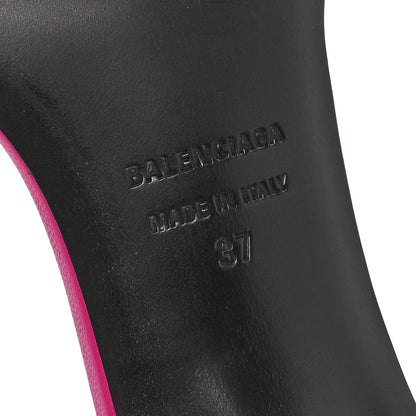 Balenciaga Soft Nappa Square Knife Bow Mule Sandals 37 Magenta Pink 8 of 10