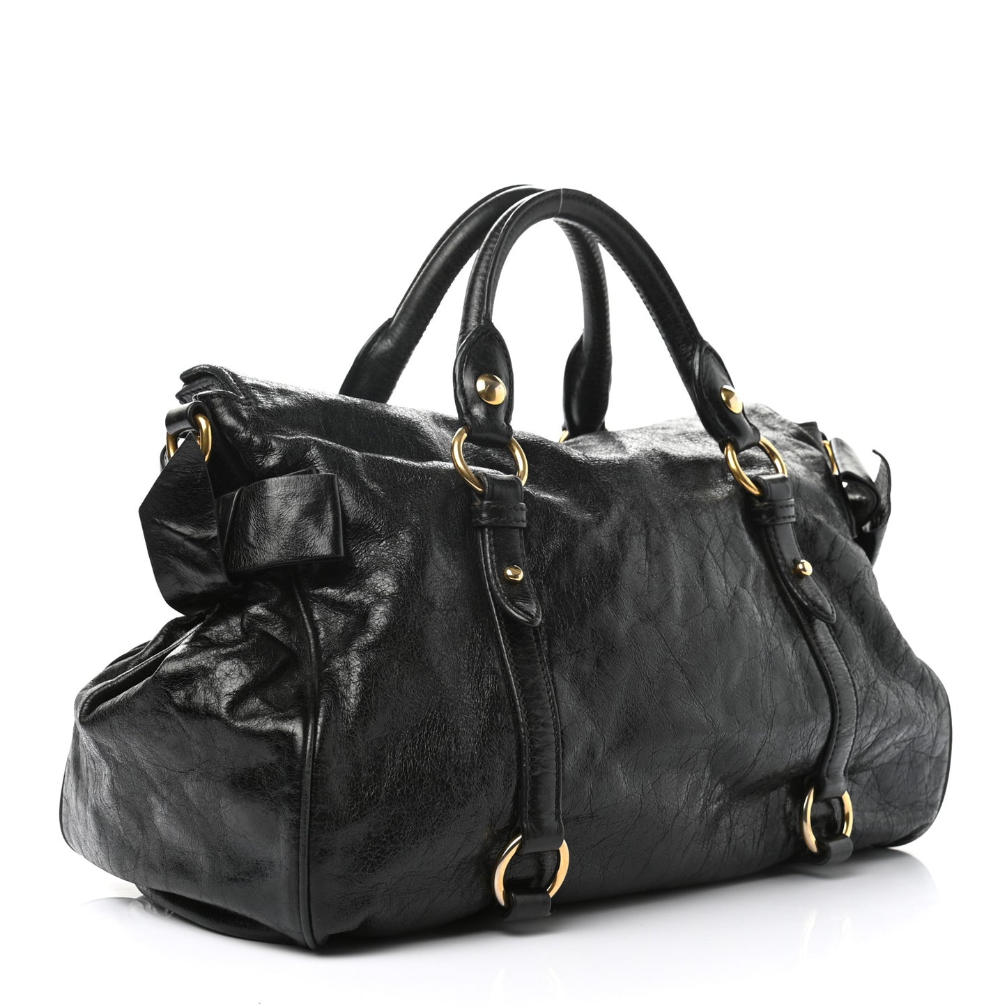Vitello Lux Medium Bow Bag Black