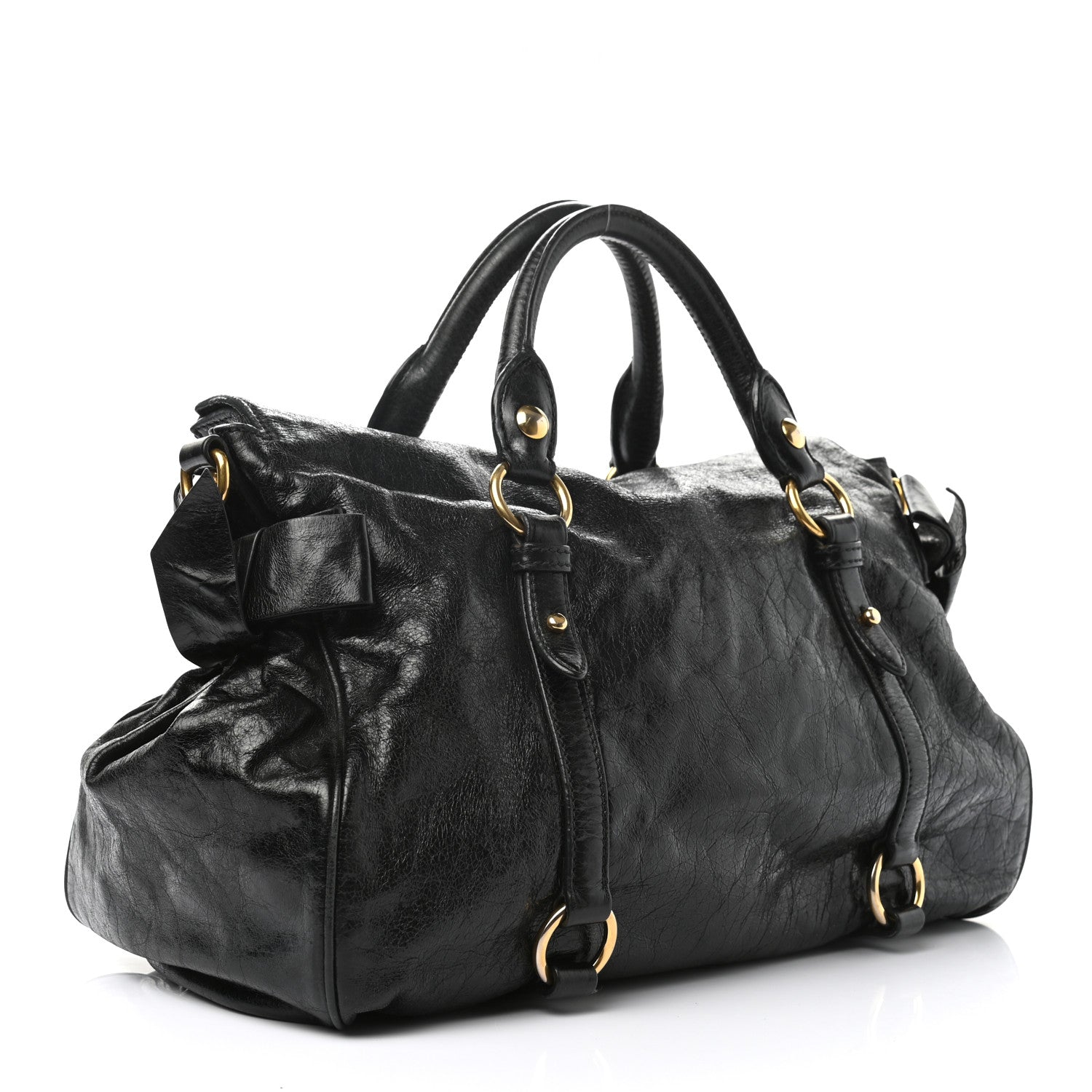Miu Miu Vitello Lux Medium Bow Bag Black 3 of 10