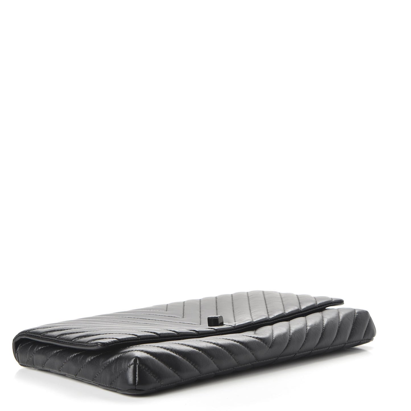 Aged Calfskin Chevron Quilted Reissue 2.55 Clutch So Black