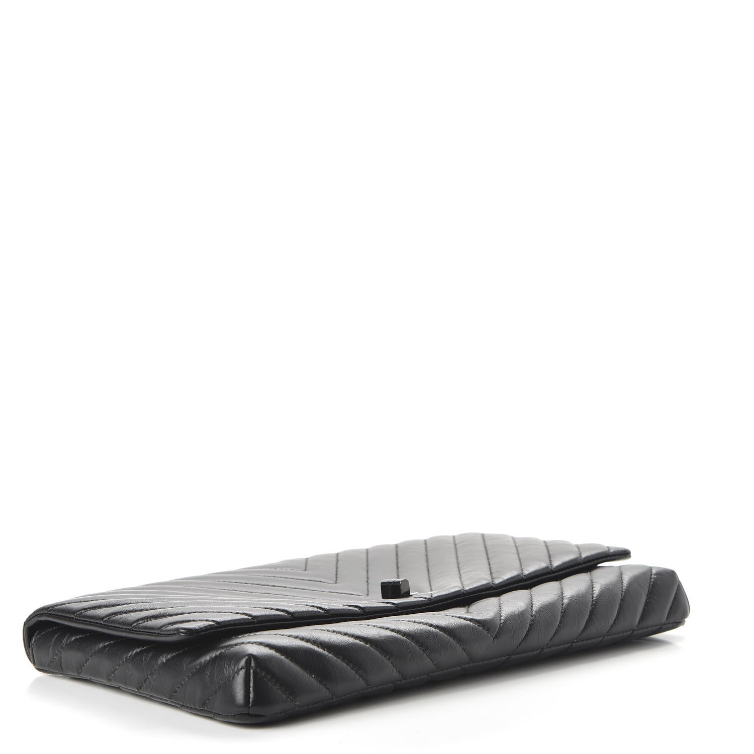 Chanel Aged Calfskin Chevron Quilted Reissue 2.55 Clutch So Black 4 of 11