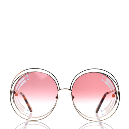 Chloe Oversize Round Carlina Sunglasses CE114SRI Gold Gradient Burgundy 2 of 7