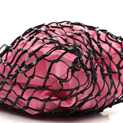Prada Satin Net Bucket Bag Fuxia Black 8 of 9
