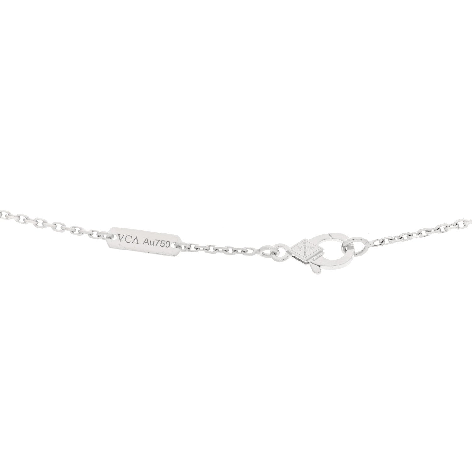 Van Cleef & Arpels 18K White Gold Diamond Vintage Alhambra Pendant Necklace 4 of 5
