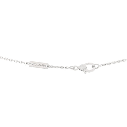 Van Cleef & Arpels 18K White Gold Diamond Vintage Alhambra Pendant Necklace 4 of 5