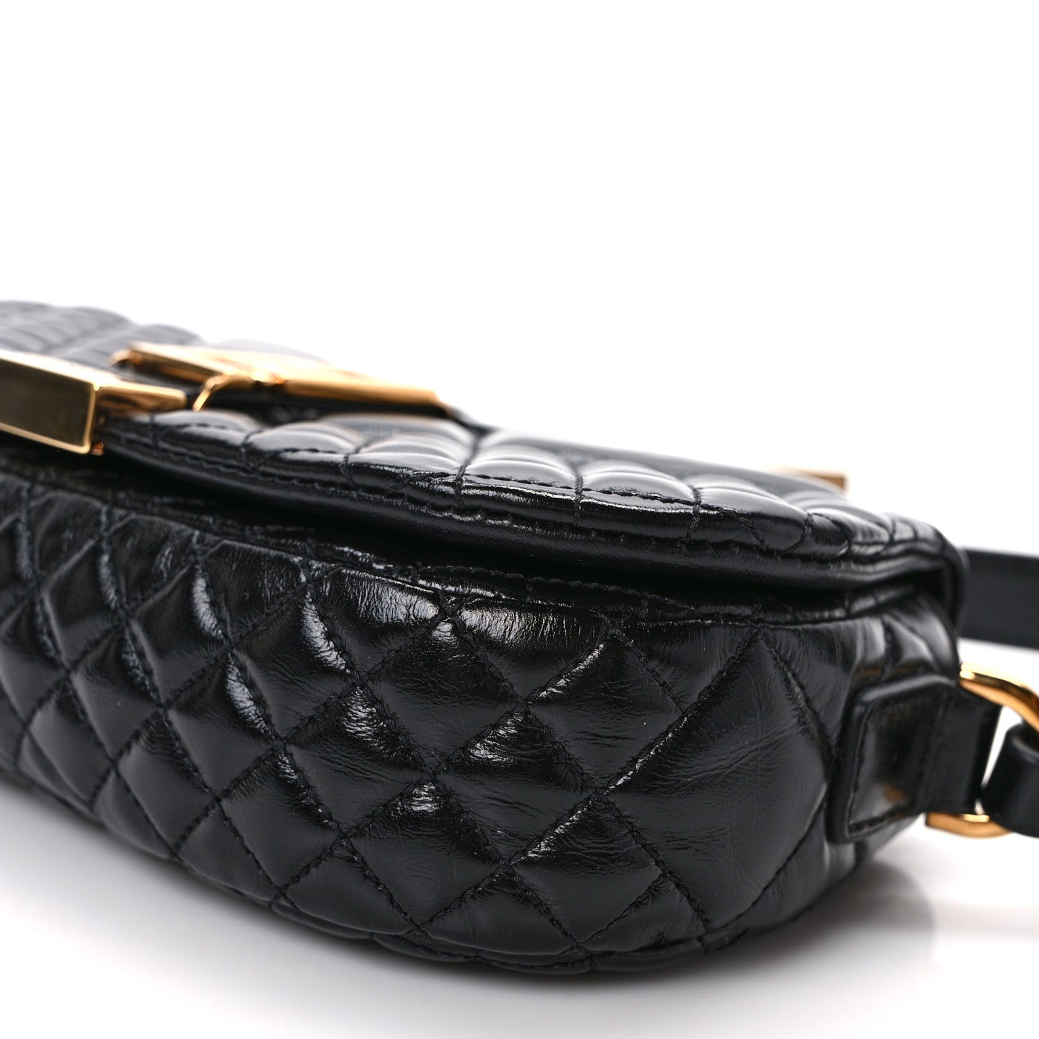 Versace Calfskin Quilted Mini Greca Goddess Shoulder Bag Black 8 of 8