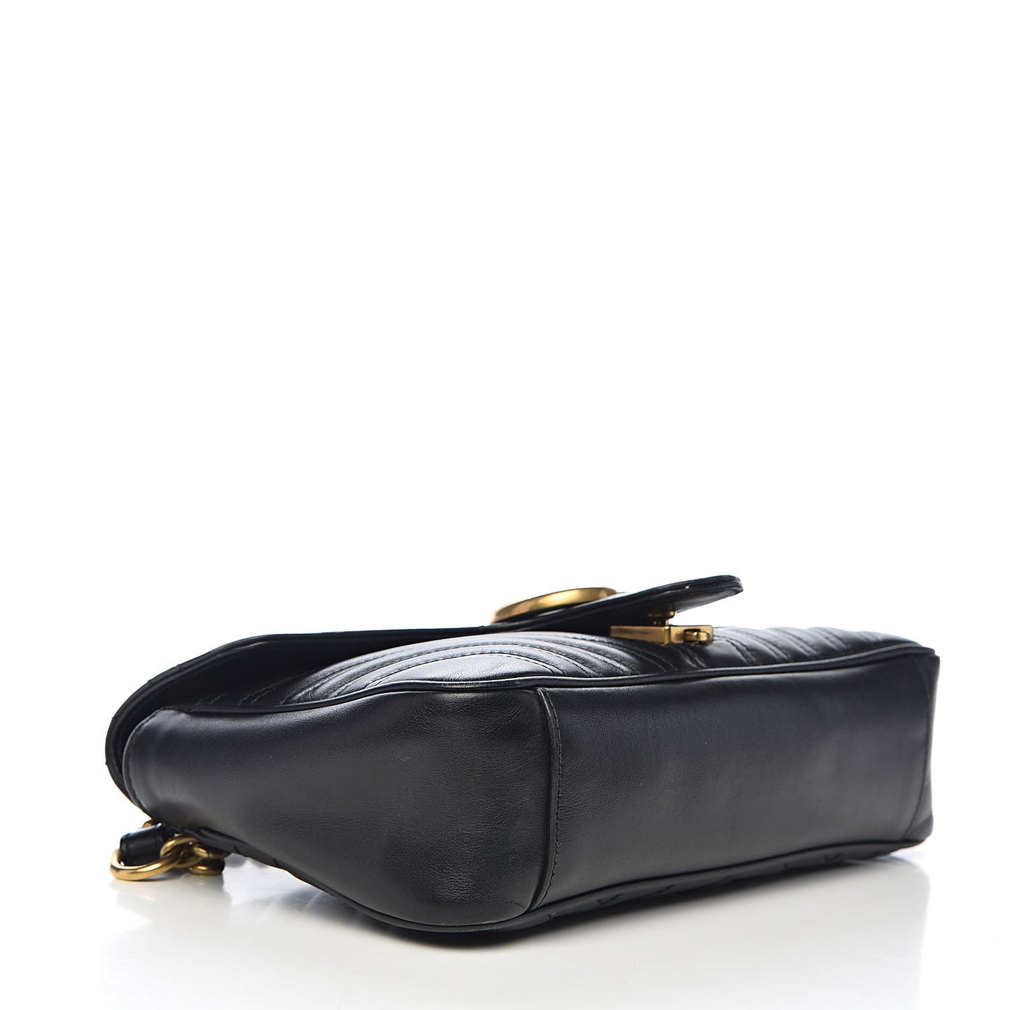 Calfskin Matelasse Small GG Marmont Shoulder Bag Black