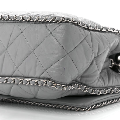 Chanel Crumpled Calfskin Large Chain All Over Flap Grey 11 of 11