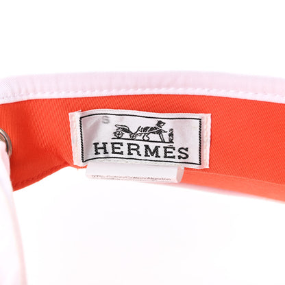 Hermes Cotton Canvas Visor Orange White 5 of 7