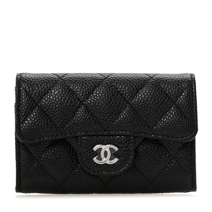 Chanel Caviar Quilted Flap Card Holder Wallet Black 1 of 8