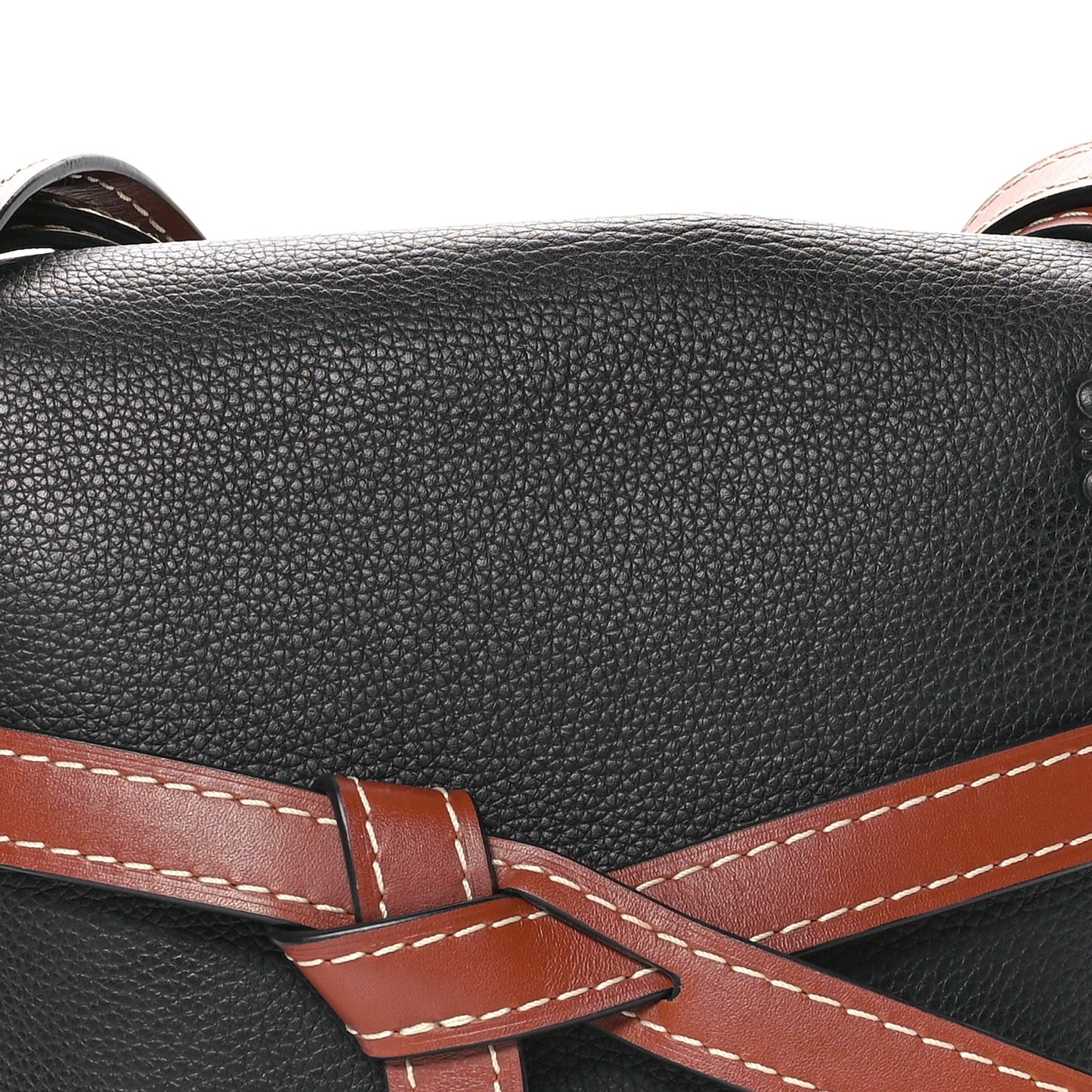 Grained Calfskin Small Gate Crossbody Bag Pecan Black