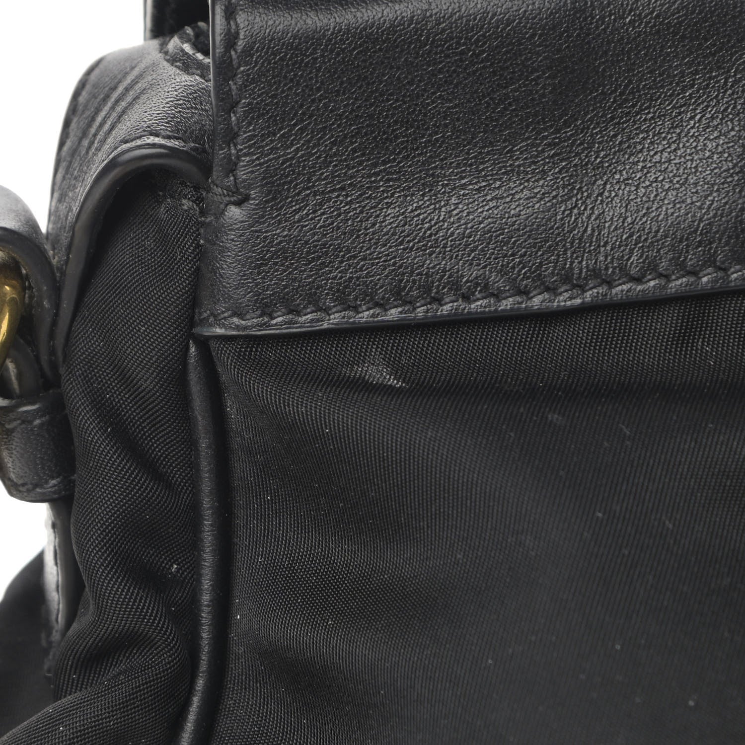 Prada Nylon Tessuto Soft Calfskin Small Shopping Satchel Black 13 of 14