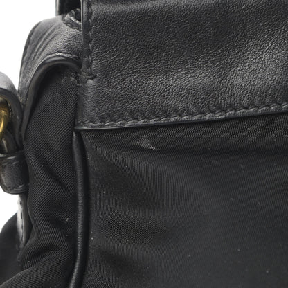 Prada Nylon Tessuto Soft Calfskin Small Shopping Satchel Black 13 of 14