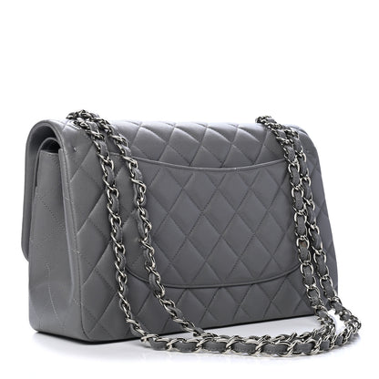 Chanel Caviar Quilted Jumbo Double Flap Grey 2 of 6