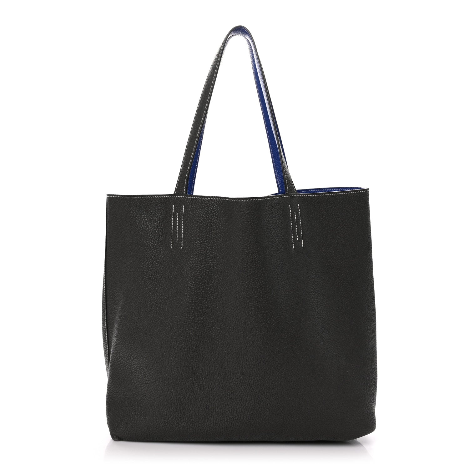 Hermes Taurillon Clemence Double Sens 36 Reversible Tote Graphite Bleu Electrique 1 of 12
