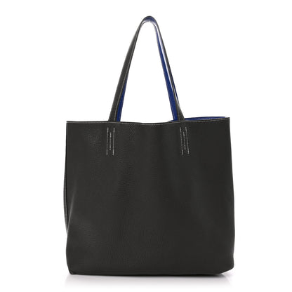 Hermes Taurillon Clemence Double Sens 36 Reversible Tote Graphite Bleu Electrique 1 of 12