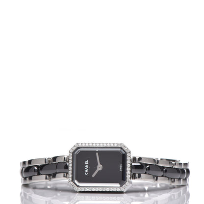 Chanel Stainless Steel Ceramic Diamond Bezel 16mm Premiere Quartz Watch Black 3 of 6