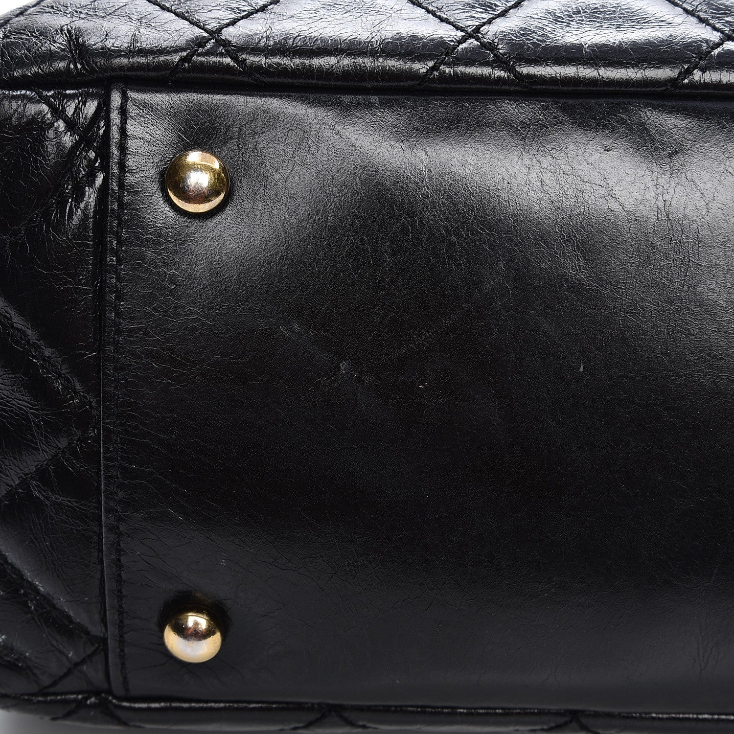 Chanel Glazed Calfskin Castle Rock Large Flap Black Burgundy 16 of 17
