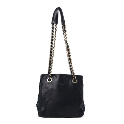 Prada Nappa Tessuto Nylon Chain Tote Navy 1 of 4