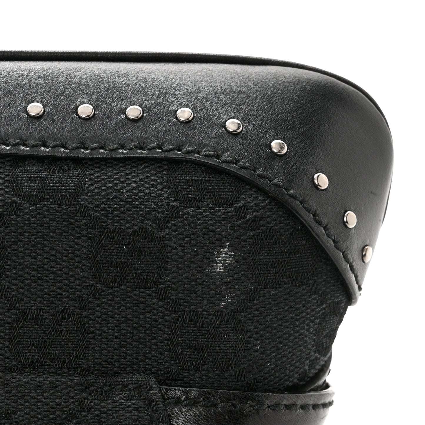 Monogram Studded Horsebit Clutch Black