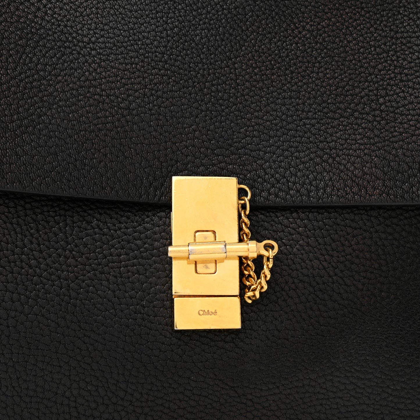 Grained Lambskin Large Drew Shoulder Bag Black
