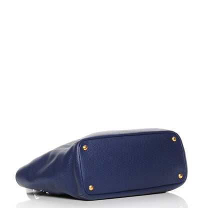 Prada Vitello Daino Side Pocket Shoulder Bag Inchiostro 4 of 8