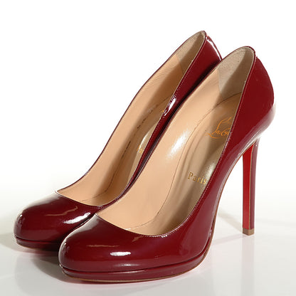 Christian Louboutin Patent Fifi 100 Pumps 38 Red 3 of 5