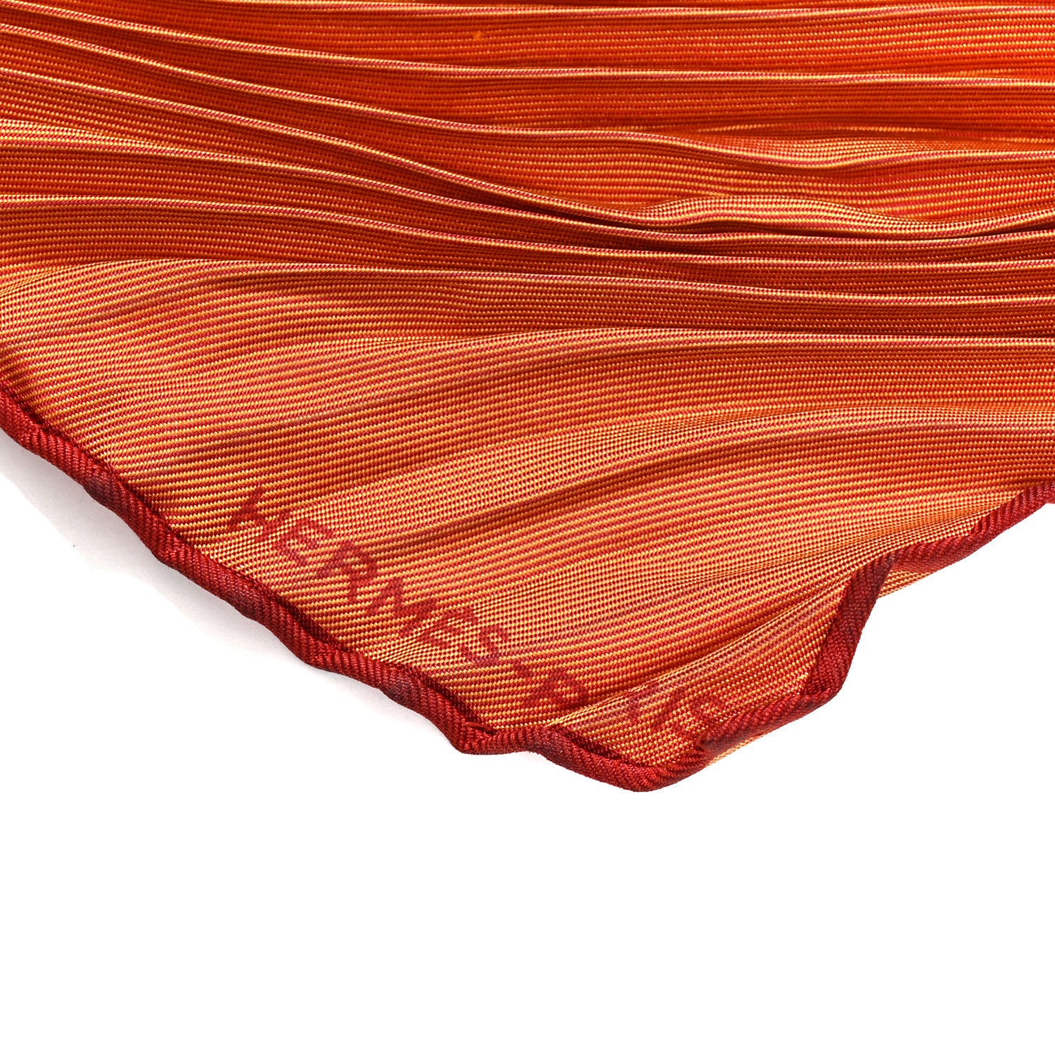 Hermes Silk Plisse Scarf Orange Multicolor 2 of 4