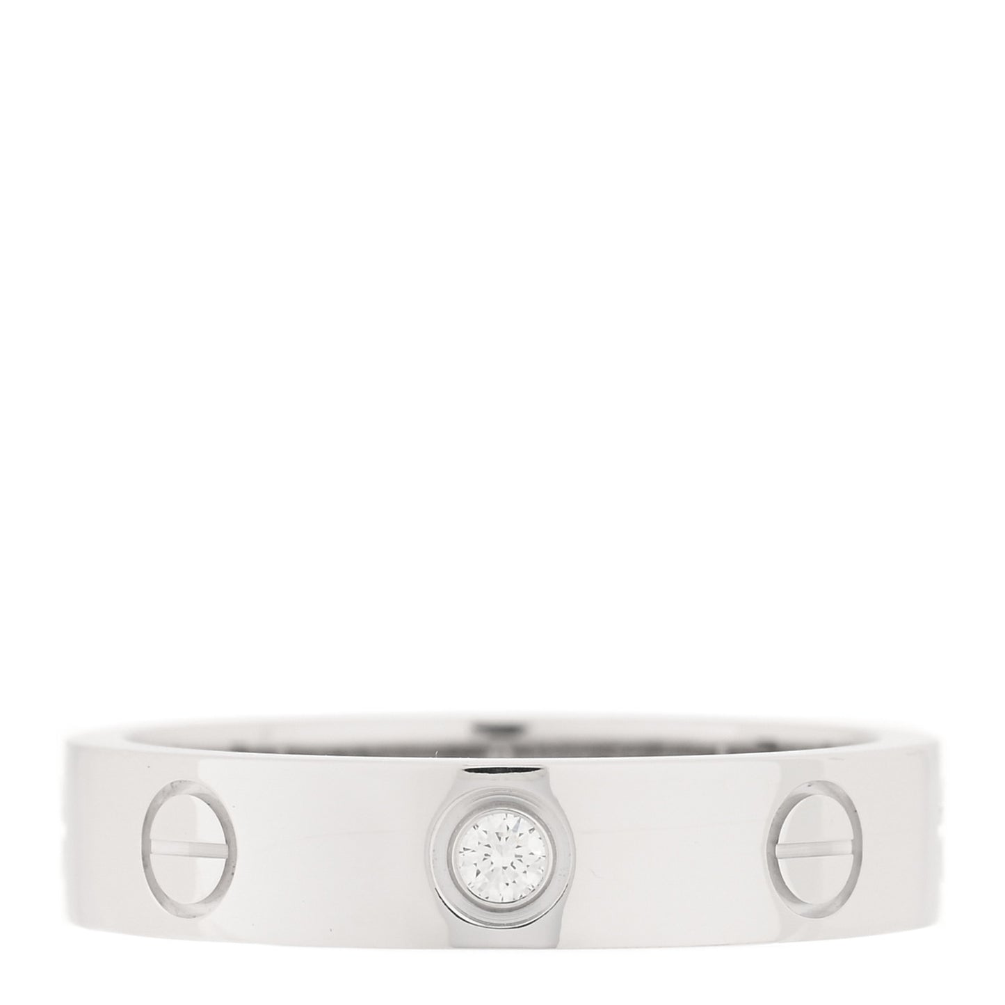 18K White Gold Diamond 4mm LOVE Wedding Band Ring 50 5.25