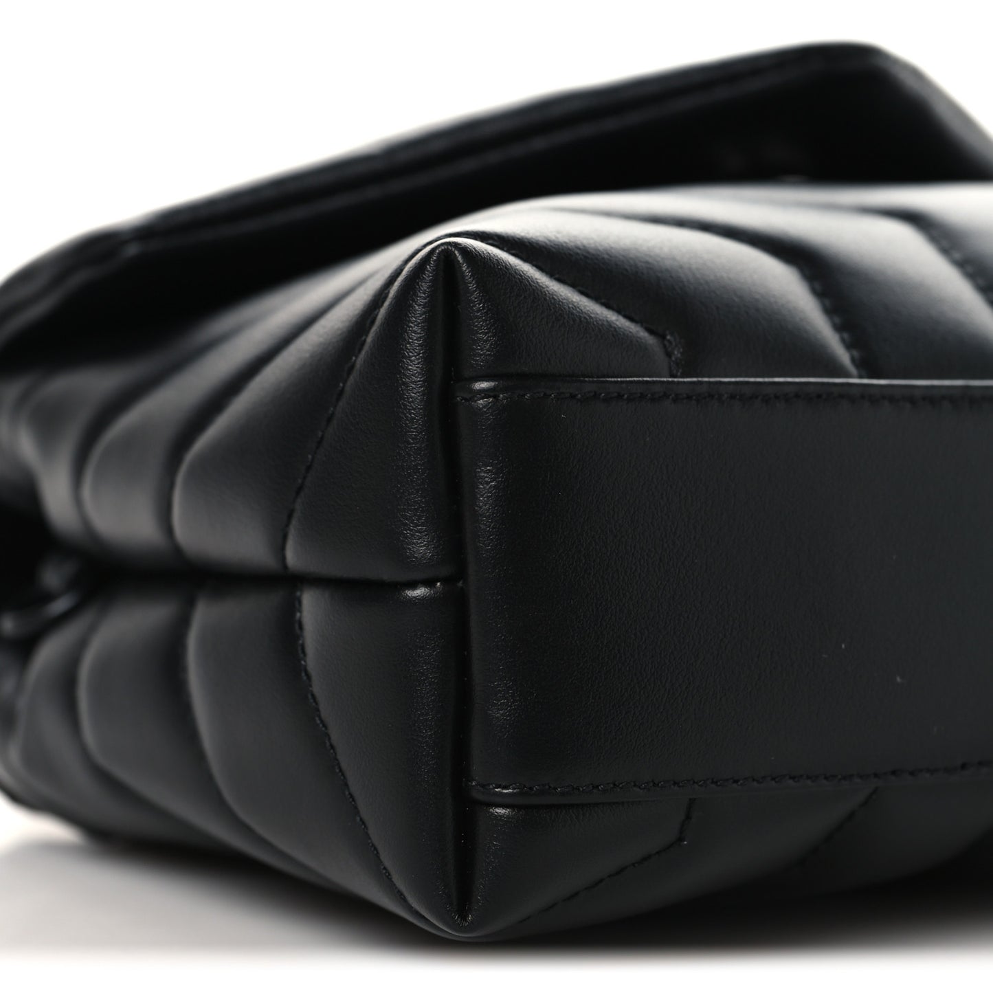 Calfskin Y Quilted Monogram Monochrome Toy Loulou Crossbody Bag Black